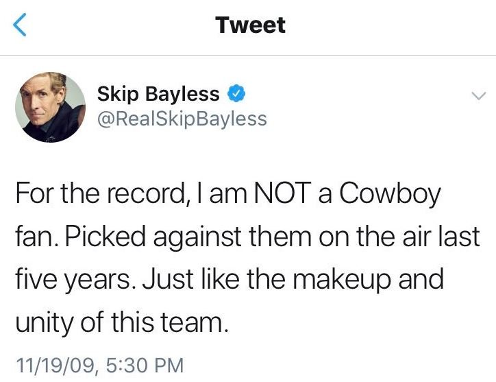 Skip Bayless On Twitter