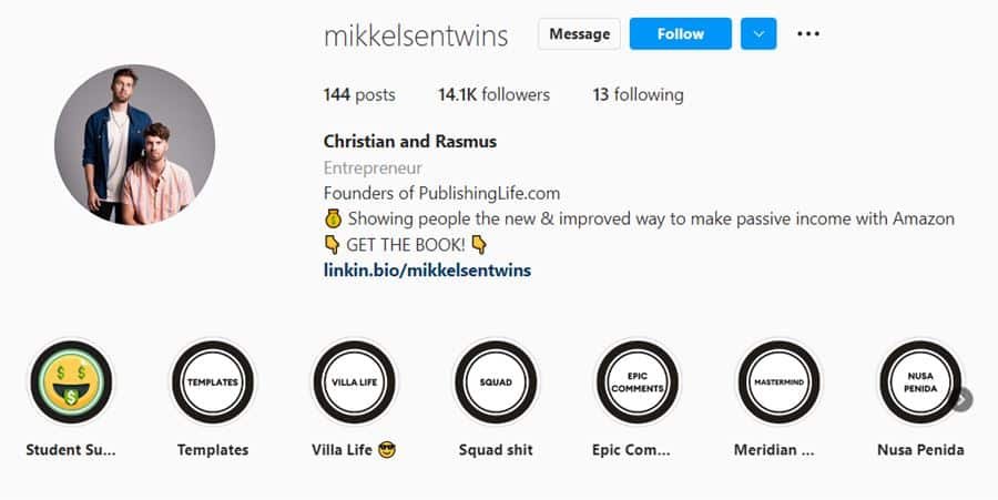 Mikkelsen twins have an Instagram account 
