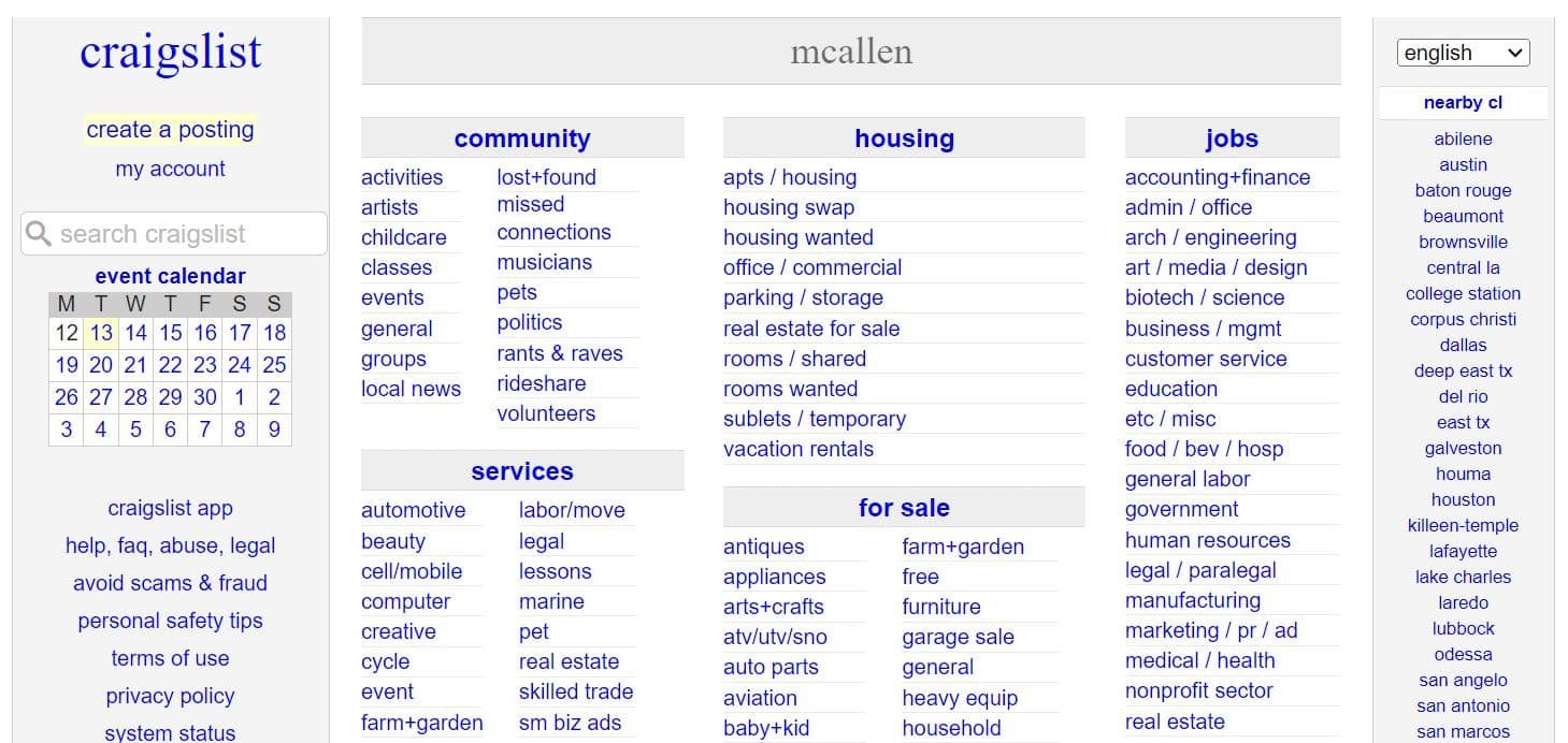 Craigslist McAllen Guide Buy, Sell, Trade in South Texas