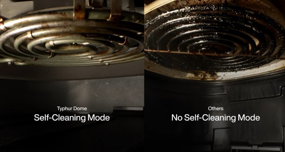Self-cleaning feature