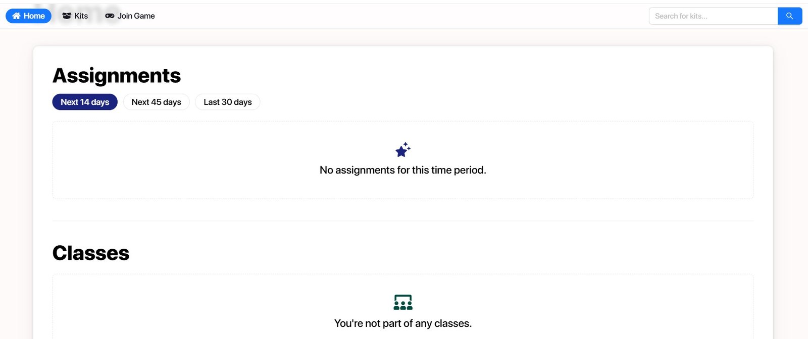Gimkit dashboard