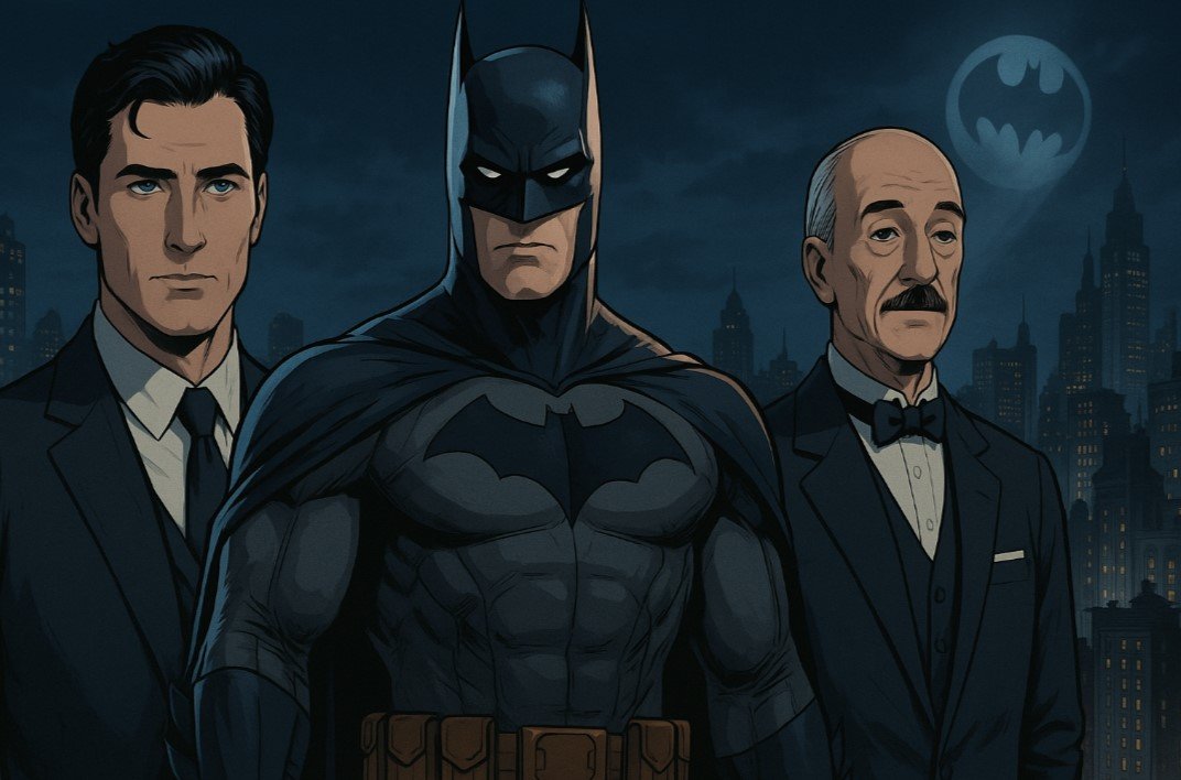 Bruce Wayne, Batman, and Alfred Pennyworth
