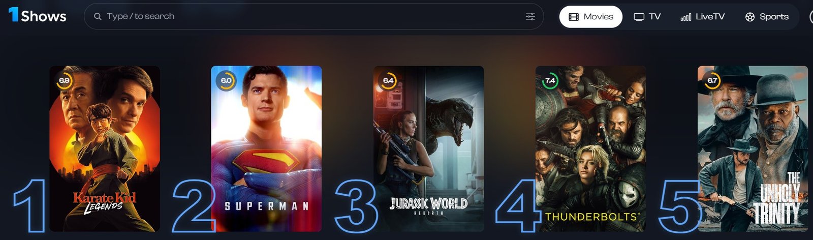 1Shows movies