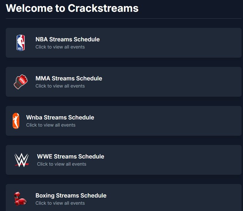 CrackStreams website