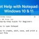 Get Help with Notepad in Windows