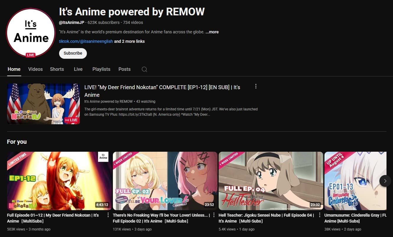 It's Anime Youtube Channel