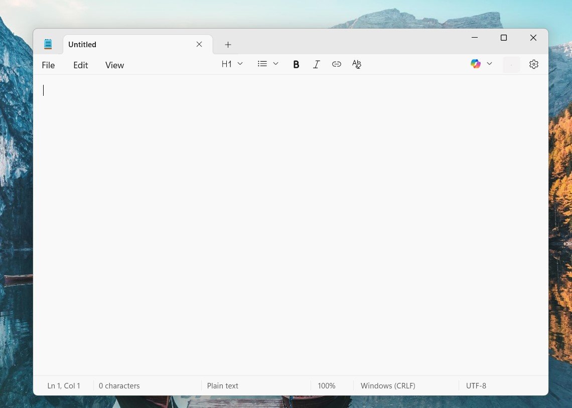 Notepad in Windows