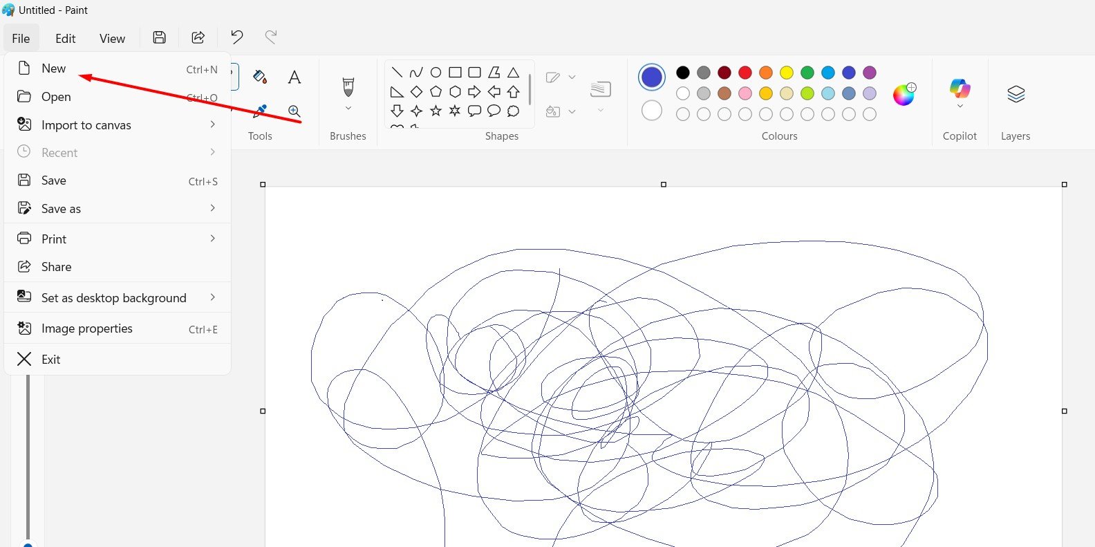 Open Paint and click on File