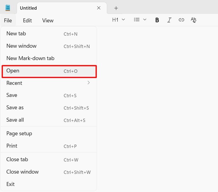 Opening an Existing File