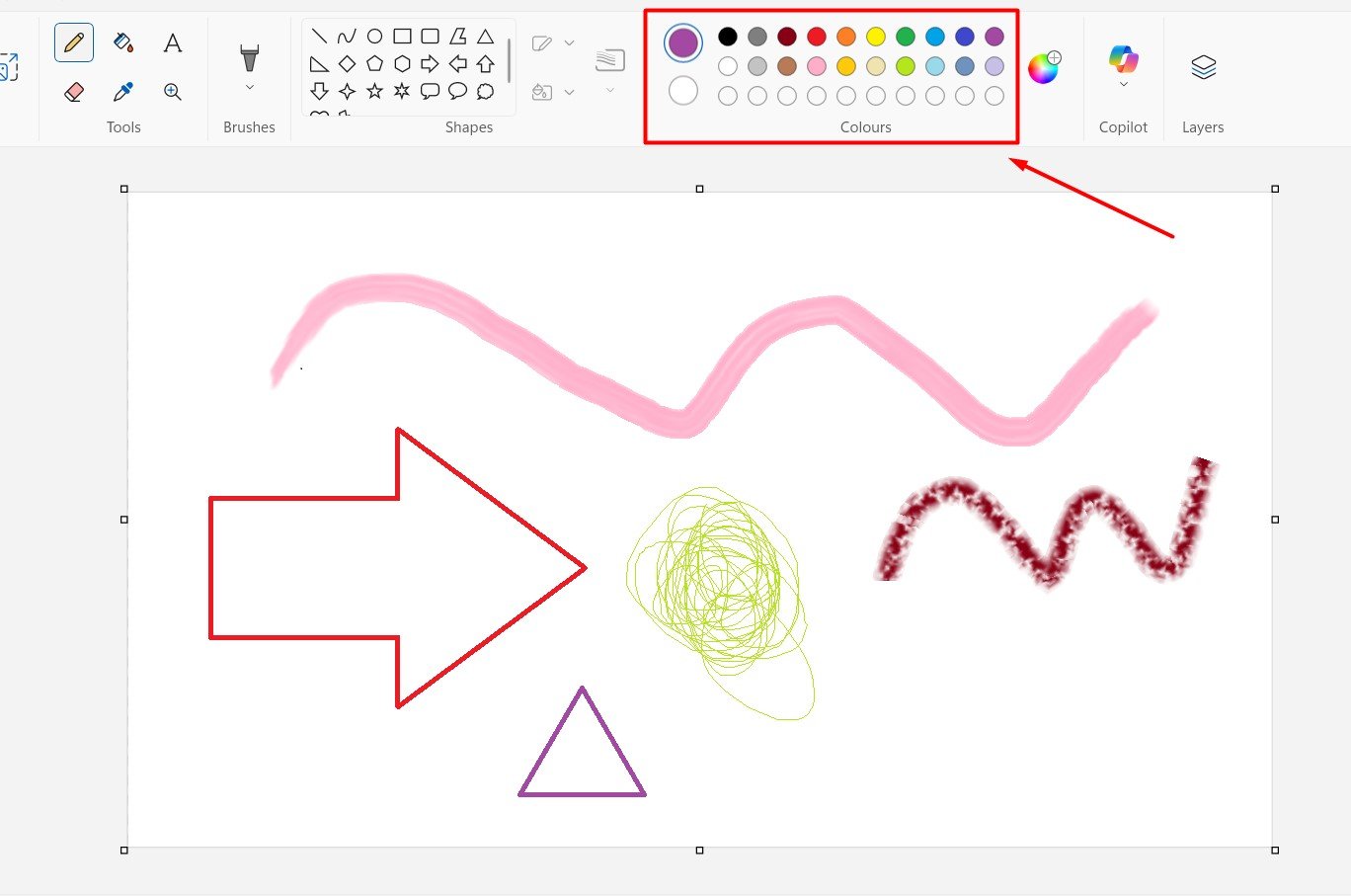 Pick colours