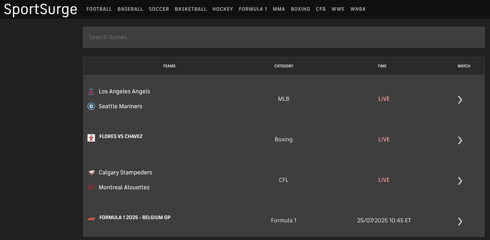 Sportsurge live