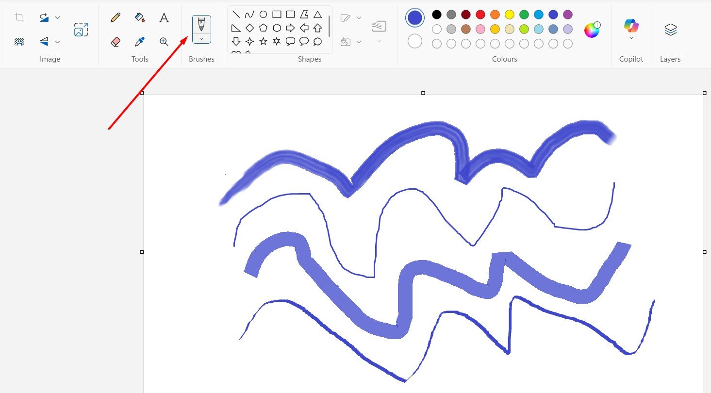 brushes for different line effects