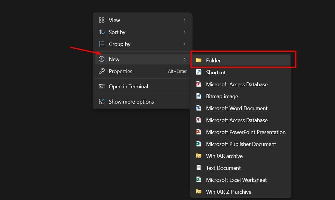 create a folder