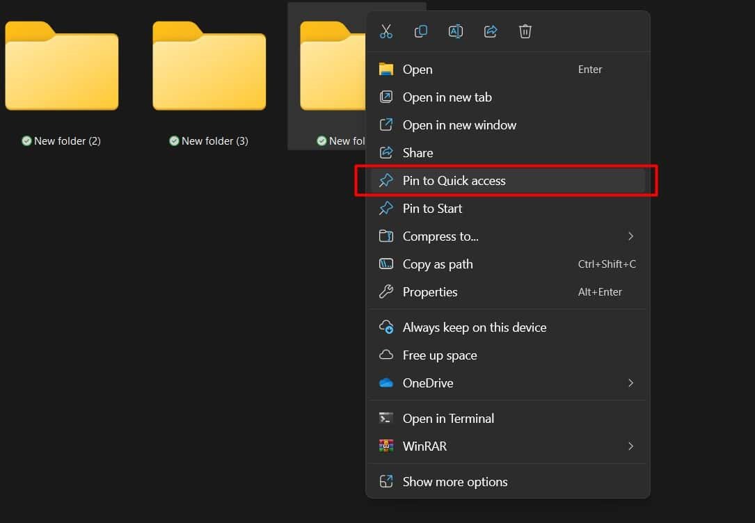 pin to quick access