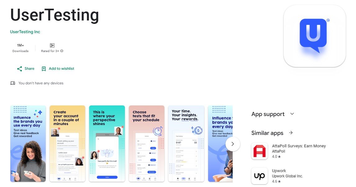 UserTesting app