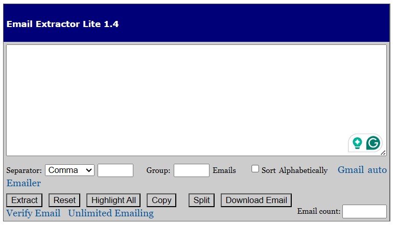 What is Email Extractor Lite 1.4