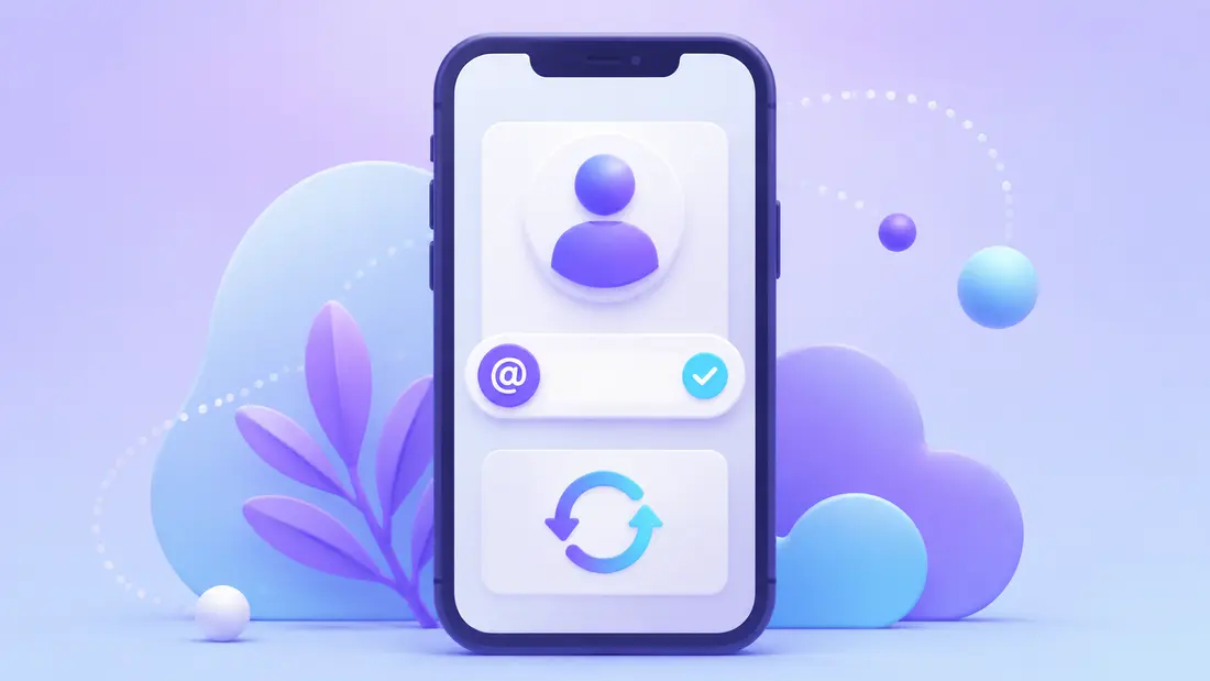 Generic phone profile screen showing an at-sign username option and refresh symbol