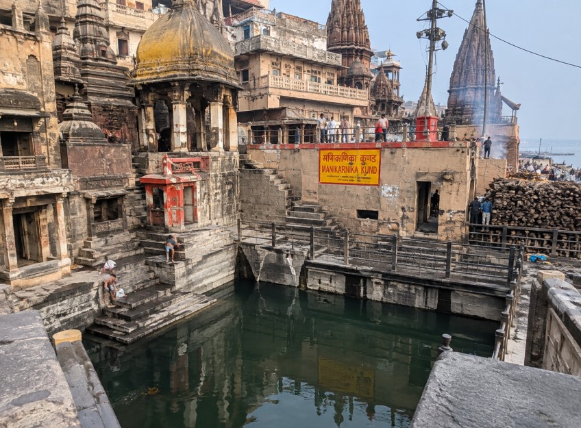 Manikarnika Kund near the historic cremation ghat in Varanasi
